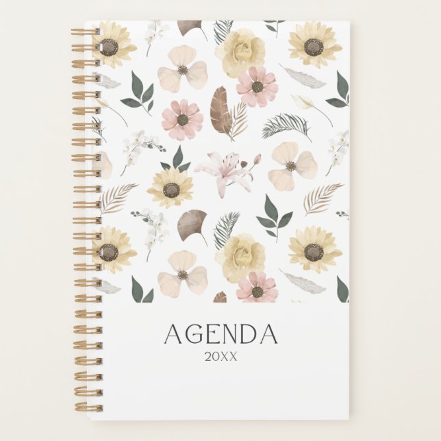 Watercolor Flowers Planner (Devant)
