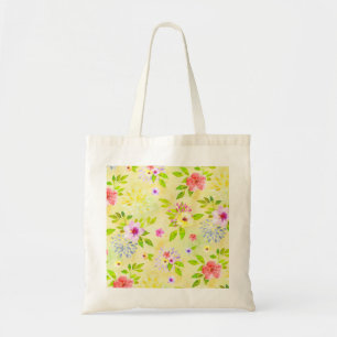 Watercolor Flowers seamless pattern I + your ideas Tragetasche