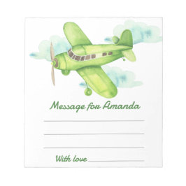 Watercolor-Flugzeug Geburtstagszeitkapsel Notizblock