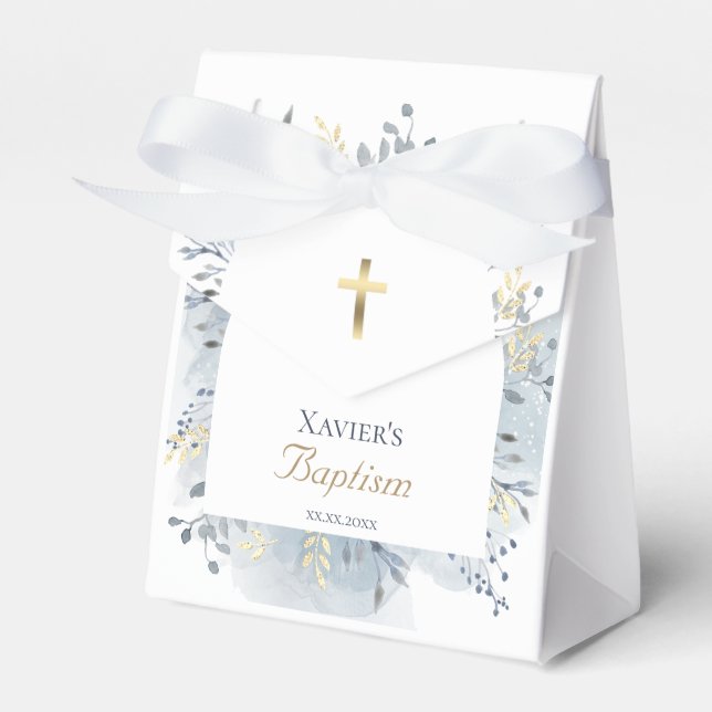 watercolor foliage Baptism Geschenkschachtel (Vorderseite)