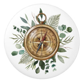 Watercolor Foliage Compass Keramikknauf