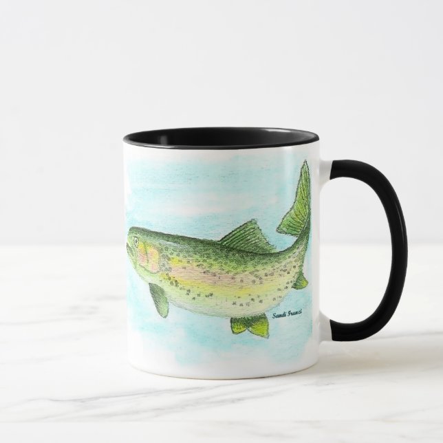 Watercolor-Forelle-Tasse Tasse (Rechts)