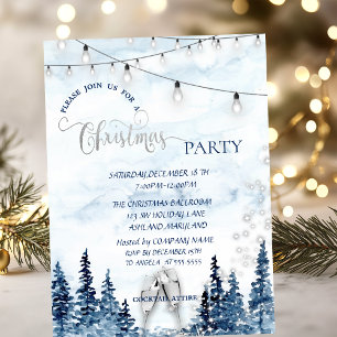 Watercolor Forest Glas Company Weihnachtsfeier Einladung