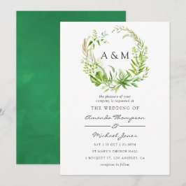 Watercolor Forest Greenerity Einladung zur Hochzei