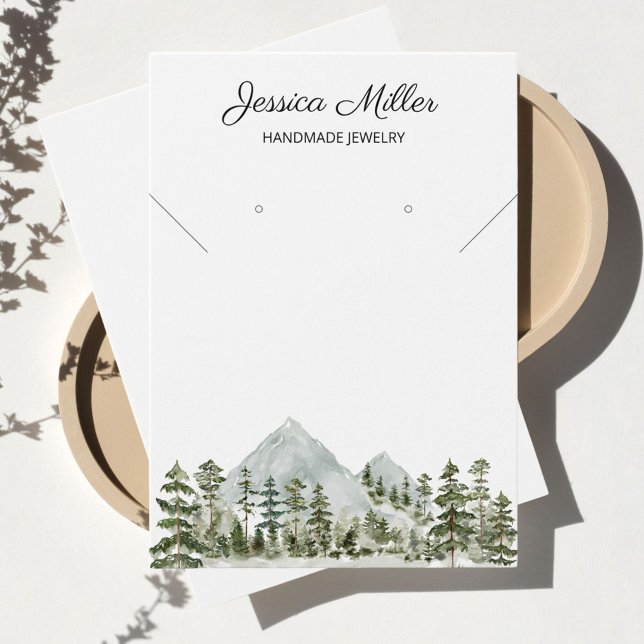 Watercolor Forest Jewelry Business Display Card (Close up 2)