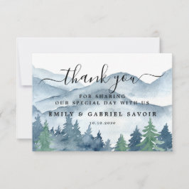 Watercolor Forest Wedding Thank You Dankeskarte