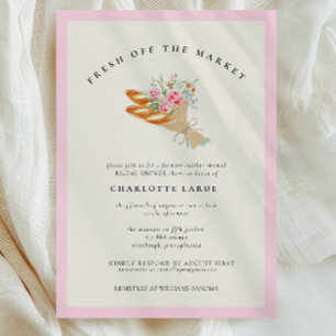 Watercolor Fresh Off the Market Brautparty Einladung