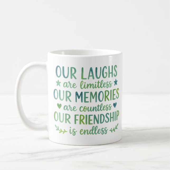 Watercolor Friendship Quote Kaffeetasse (Links)