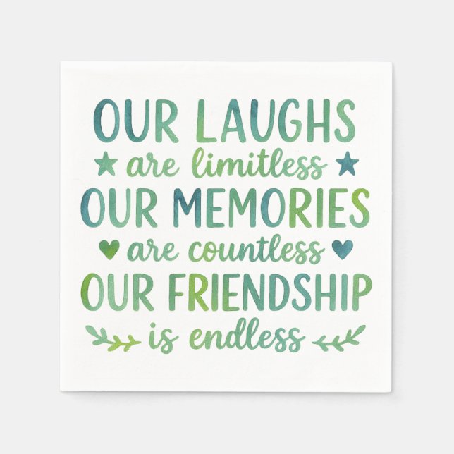 Watercolor Friendship Quote Serviette (Vorderseite)