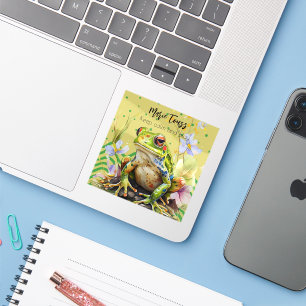 Watercolor Frosch Funny Custom Text & Name Aufkleber