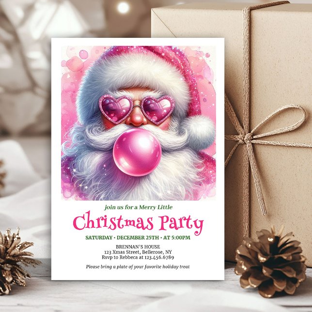 Watercolor Funny Santa Sunglasses Christmas Invite Einladung (Watercolor Funny Santa Sunglasses Christmas Invitation

)
