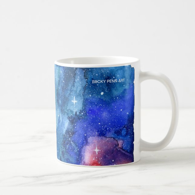 Watercolor-Galaxie-Raum-Tasse Kaffeetasse (Rechts)