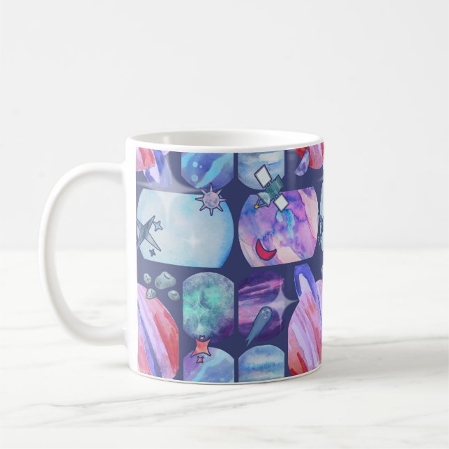 Watercolor Galaxy Patchwork Kaffeetasse (Links)