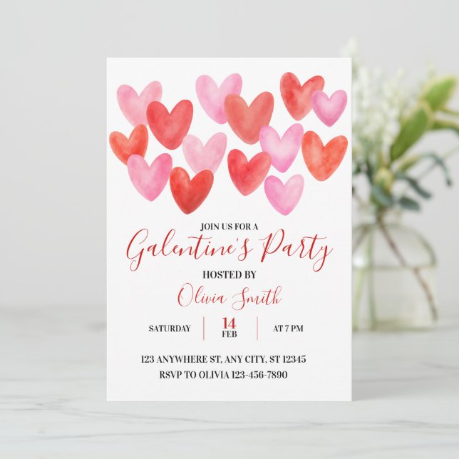 WATERCOLOR GALENTINES DAY PARTY INVITATION (Debout devant)