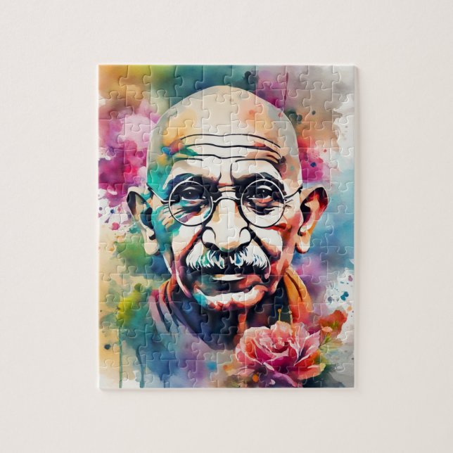 Watercolor Gandhi (Vertikal)