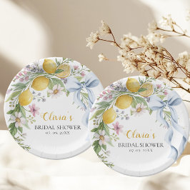 Watercolor Garden Lemon Citrus Bridal Shower  Pappteller