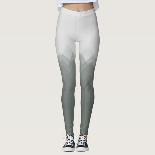 Watercolor-Gebirgswaldillustrations-Leggings Leggings (Vorderseite)