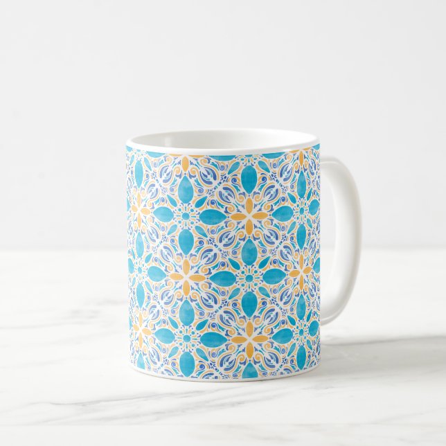 Watercolor Geo _ Summer Kaffeetasse (VorderseiteRechts)
