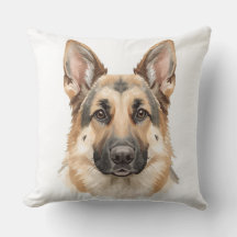 Watercolor German Shepherd Face Decorative