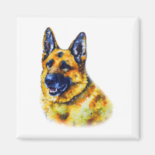Watercolor German Shepherd Magnet (Vorne)