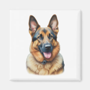 Watercolor German Shepherd Magnet
