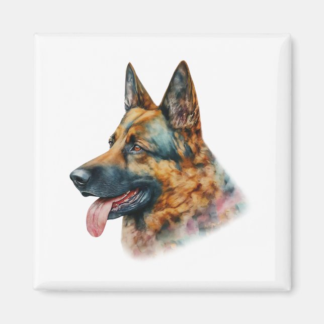 Watercolor German Shepherd Magnet (Vorne)