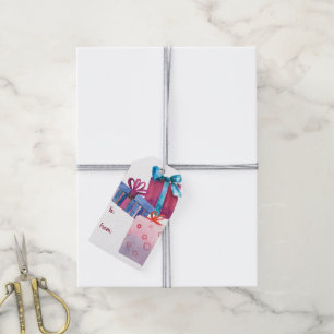 Watercolor-Geschenkboxen-Geschenk-Umbauten Geschenkanhänger