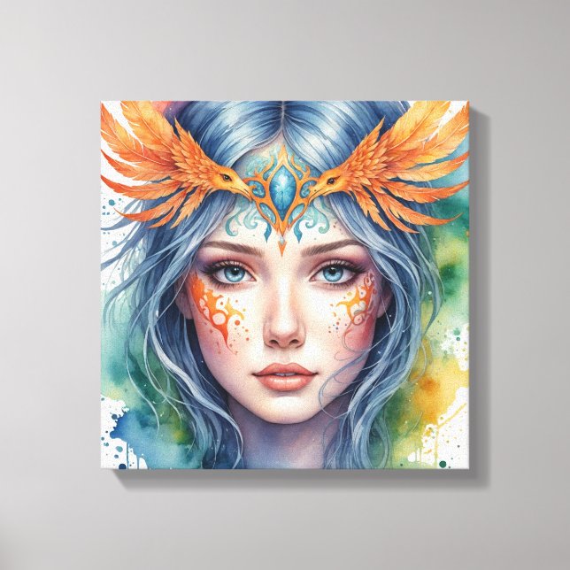 Watercolor-Gesichtsmalerei Leinwanddruck (Vorderseite)