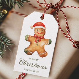 Watercolor Gingerbread Man Christmas  Geschenkanhänger