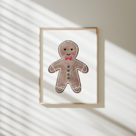 Watercolor Gingerbrot-Menschenplakat Poster