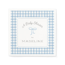 Watercolor Gingham Light Blue Baby Dusche