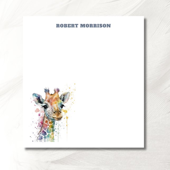 Watercolor Giraffe Sophisticated Notepad Notizblock (Von Creator hochgeladen)