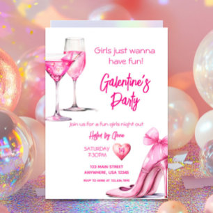 Watercolor Girls Galentines Fête Invitation