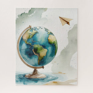 Watercolor Globe Kunst - Wo auch immer Sie hingehe