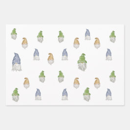 Watercolor Gnome Geschenkwrake | 3 Blätter | 3 Far