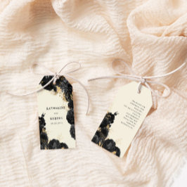 Watercolor Gold Black Rose Hochzeitstag Geschenkanhänger