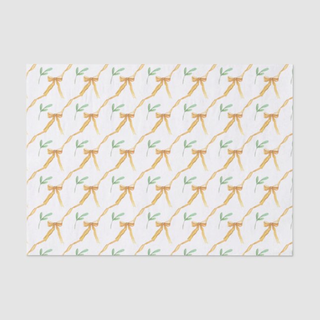 Watercolor Gold Bow Seidenpapier (Vorderseite)