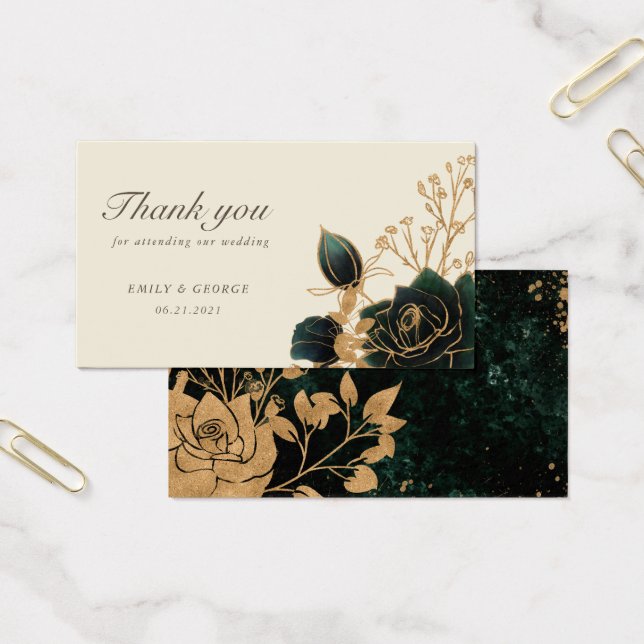 Watercolor gold Rose Hochzeitsseiten Website-Karte (Büro)