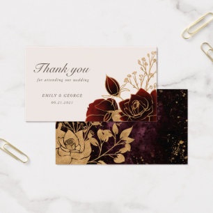 Watercolor Gold Rose Hochzeitswebkarte