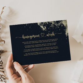 Watercolor Gold Splash Flitterwochen Wish Begleitkarte