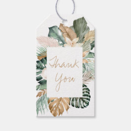 Watercolor Gold Tropical Vielen Dank Geschenkanhänger