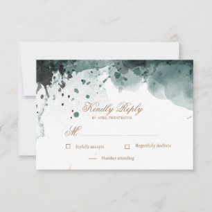 Watercolor Gold   UAWG Response Card RSVP Karte