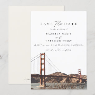 Watercolor Golden Gate San Francisco Einladung