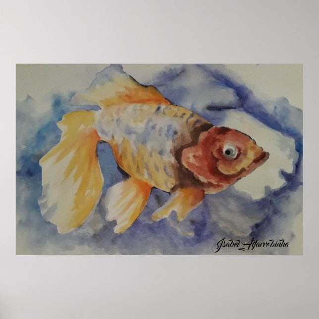 WATERCOLOR GOLDFISH POSTER (Vorne)