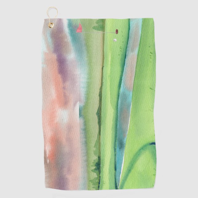 Watercolor Golf Golfhandtuch (Vorderseite)