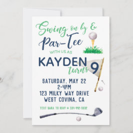 Watercolor Golf Invitation d'anniversaire