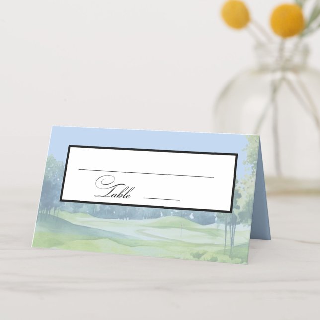 Watercolor Golf Theme Wedding Place Card Platzkarte (Von Creator hochgeladen)