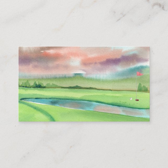 Watercolor Golf Visitenkarte (Vorderseite)