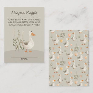 Watercolor Goose Niedlich Diaper Umschließungskart Begleitkarte