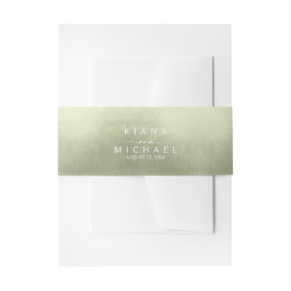 Watercolor Gradient Wedding Sage Green ID786 Einladungsbanderole
